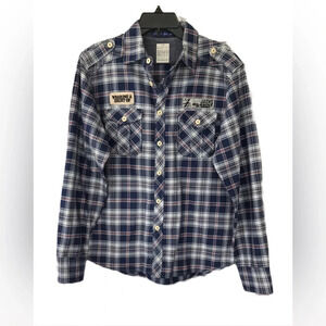 Jachs Blue Flannel Mechanic Shirt